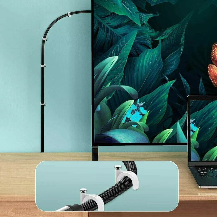 100 White Round Cable Clips - 6mm 8mm 10mm - Electric Wire Wall Tacks