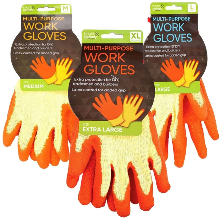 Pair Multi Purpose Grip Work Safety Gloves For Gardening Builder Hand Protection