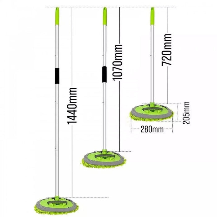 2 in 1 Telescopic Cleaning Car Van Extending Mop and Mitt Pole Wash Brush