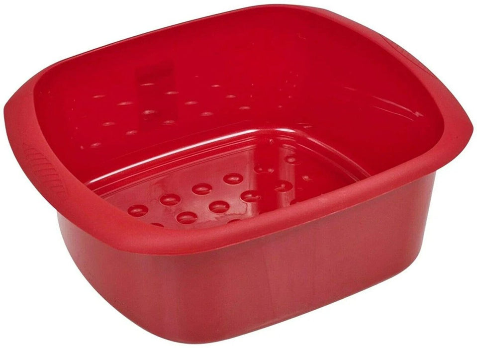 TML Rectangular Plastic Kitchen Home Cleaning Washing Up Sink Bowl 11L - Red