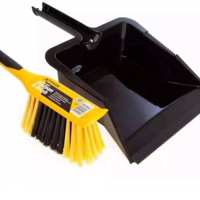 XTrade Heavy Duty Brush & Dustpan Set Clean Home Offices Workshops Commercial