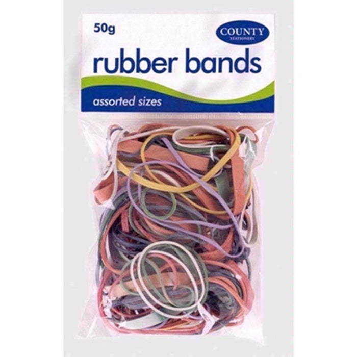50gm Assorted Elastic Rubber Bands Mixed Small Medium Large Thin Thick Long