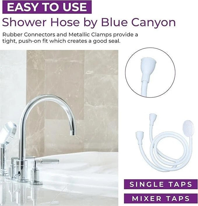 Double Tap Bath Sink Shower Head Hose Spray Pipe Tub Attachment
