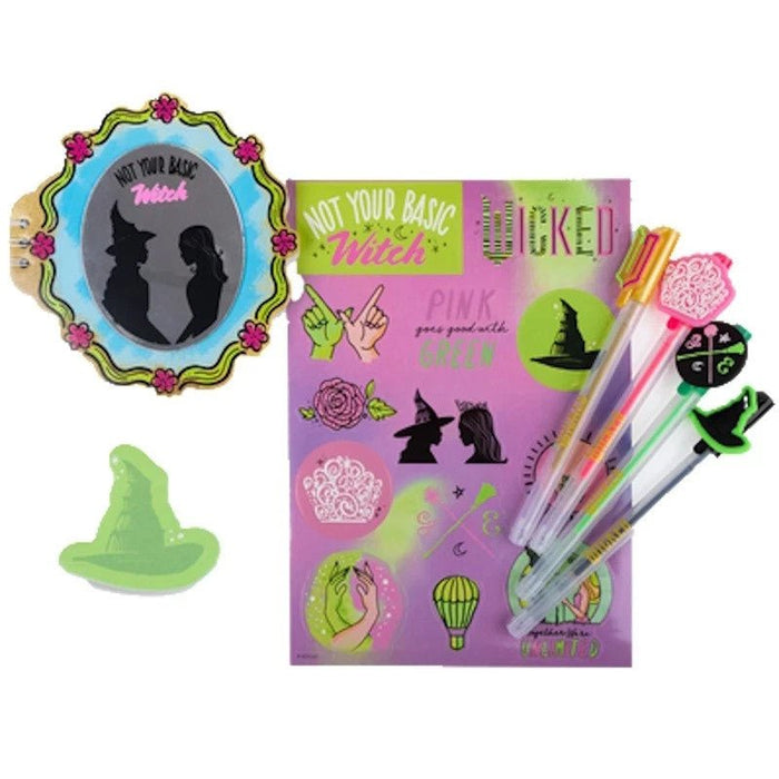 Wicked: For Good Diary Set Girls Notebook Pens Stickers Stationery Xmas Gift Set
