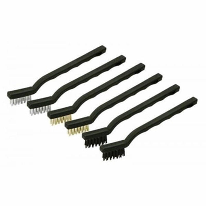 6x Small Mini Wire Brush Set Steel Copper Nylon For Cleaning Metal Rust Removal