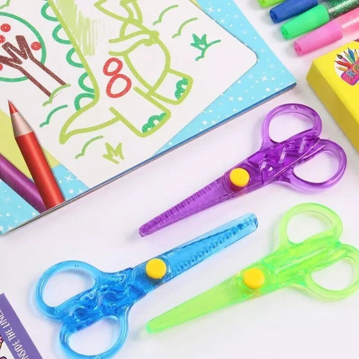 Safety Scissors Kids Scissor Children Craft Art Assorted Blade Shapes 3pc