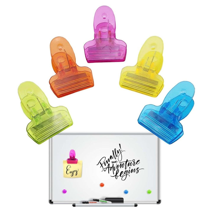 5pcs Set Fridge Magnectic Message Board Clip Sealing Clamp Metal Clip Colours UK