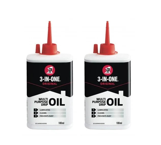 2 x 3 In 1 Oil 100ml Multi-Purpose Drip Oil Prevents Rust Lubes Cleans Pipework