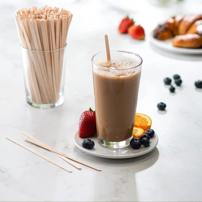 1000 x Wooden Disposable Stirrers 140mm Eco Friendly Natural Wood Tea & Coffee