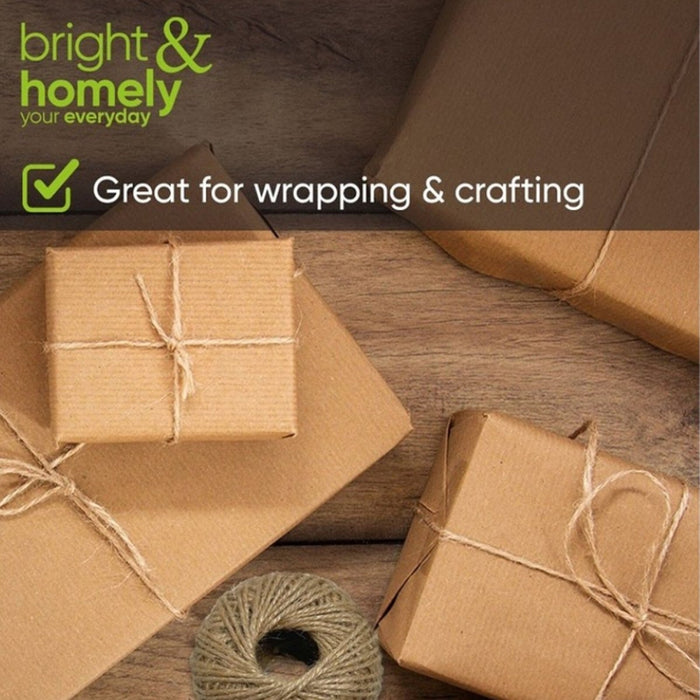 80M Jute Twine String Thread Thick Ribbon Craft Gift Warp Brown Shabby Natural