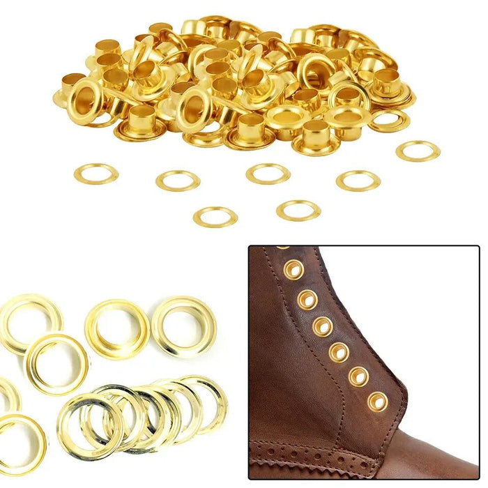 PUNCH TOOL BRASS EYELETS WITH WASHER GROMMETS GOLD 10MM TOOL DIY
