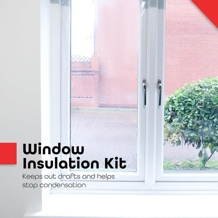 1-5PK Clear Window Insulation Kit Shrink Fit Double Glazing Film Draught Exclude