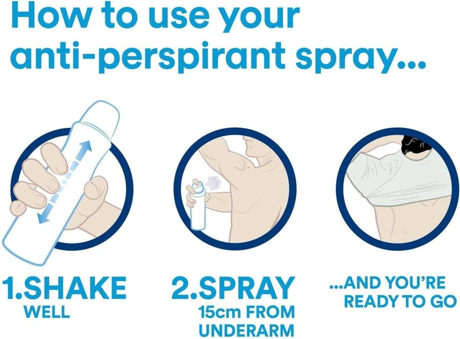 6x 250ml Sure Men INVISIBLE Antibacterial Odour Protection Anti-Perspirant Spray