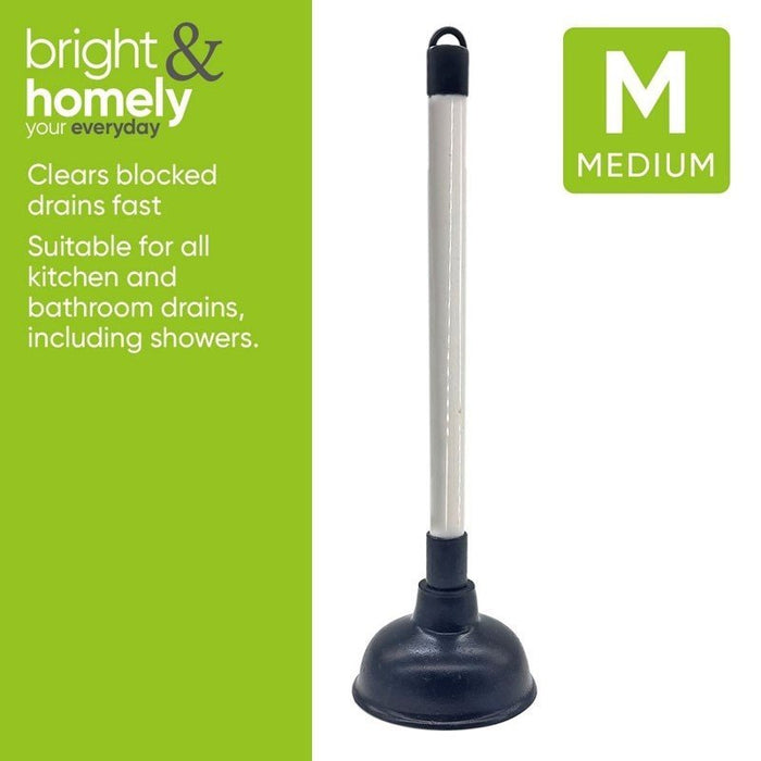 Bath Sink Toilet Kitchen Plunger Drain Unblocker Pipe Cleaner Sucker Tool M /  L