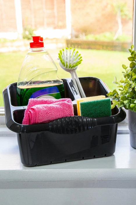 Plastic 3 Compartment Large Sink Drainer Tidy Cutlery Utensil Holder Kitchen UK