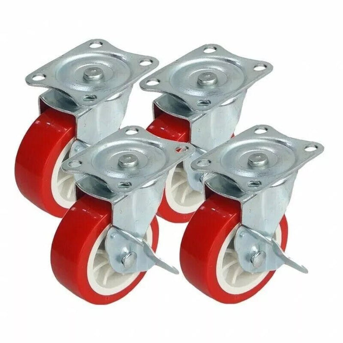 50mm Heavy Duty Swivel Castor Wheels 4 pack Max Load 140Kg