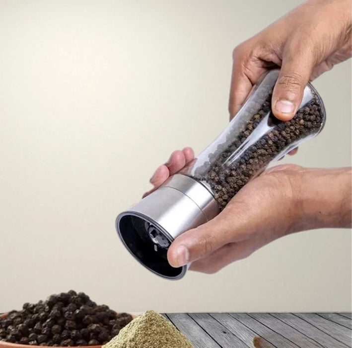 Salt Pepper Grinder Shakers Stainless Steel Spice Herb Adjustable Kitchen Large