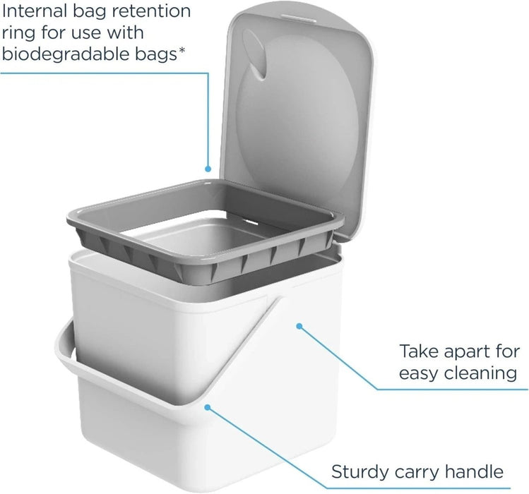 Minky Compost Recycling Food Waste Caddy Bin 3.5L Capacity