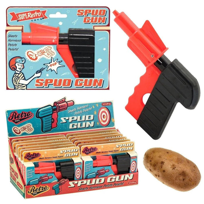 Retro Spud Gun Stocking Filler KidsToy Shoots Potato Pellets GB Based