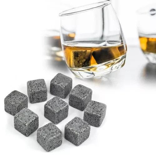 9pcs Glacier Whisky Stones Rocks Whiskey Wine Tea Drink Cooler Cooling Ice Cube