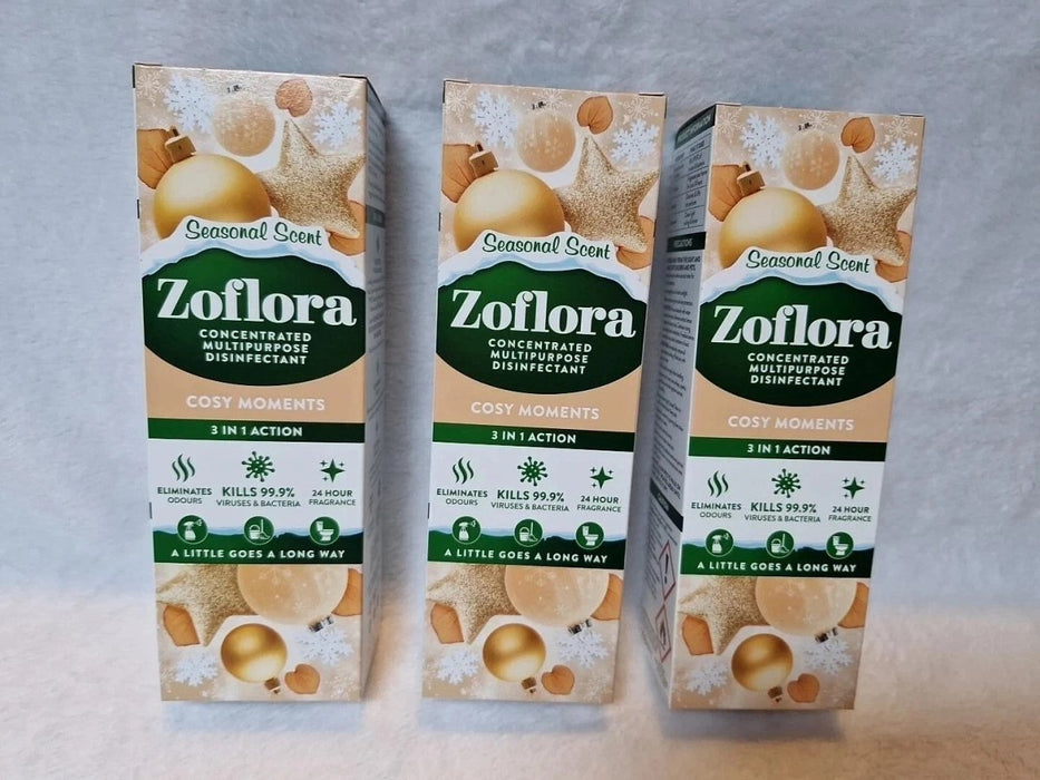 3 x 250ml Zoflora Cosy Moments Concentrated Disinfectant Liquid Warm &...