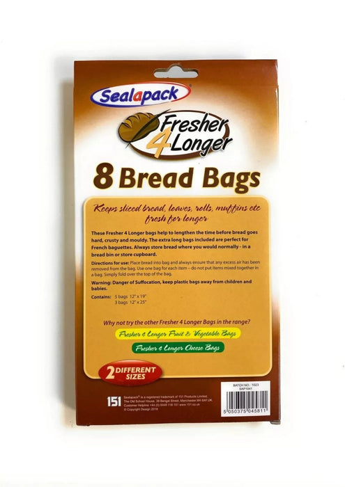 Bread Bags Sealapack 8x Keeps Loaf Fresher For Longer Two Sizes Of Bags SAP1041