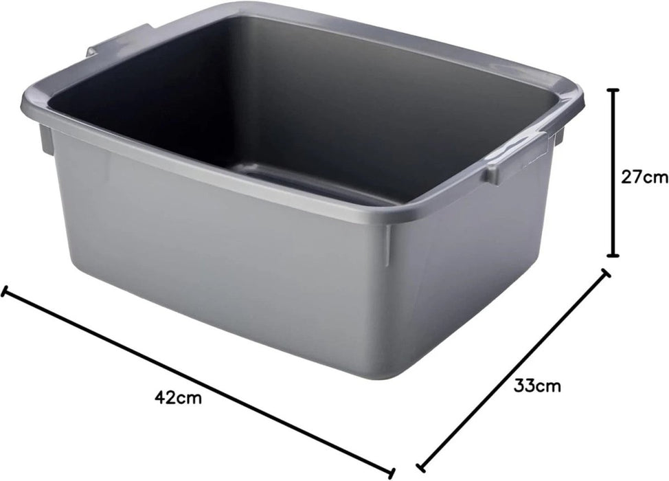 Addis Extra Large Washing Up Bowl 12 Litre Rectangular Belfast Butler - Metallic