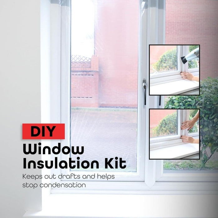 1-5PK Clear Window Insulation Kit Shrink Fit Double Glazing Film Draught Exclude