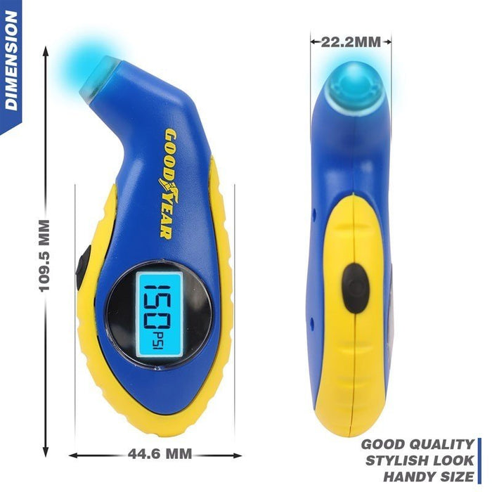 Goodyear Digital LED Tyre Pressure Gauge Tester Measurement Car Motorcycle Bike