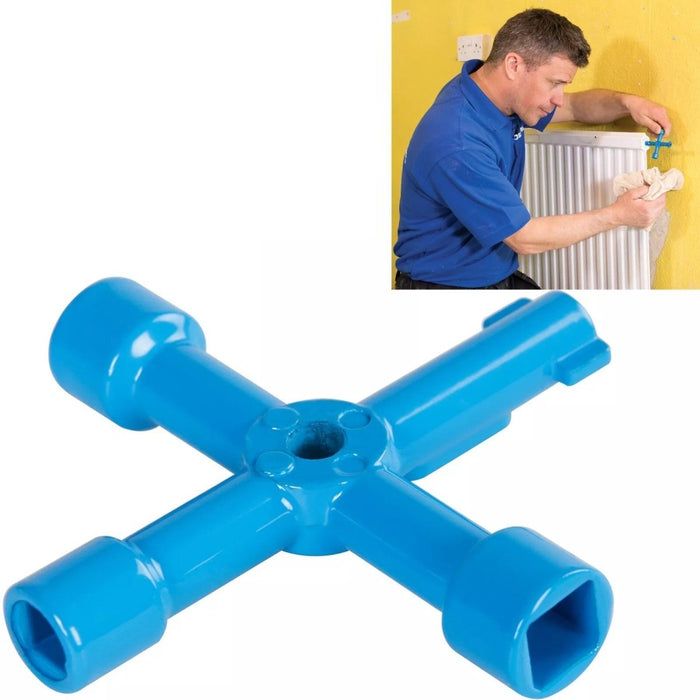Securpak 4 Way Utility Key Plumbing Radiator Gas Electric Meter Stop Cock Tap UK
