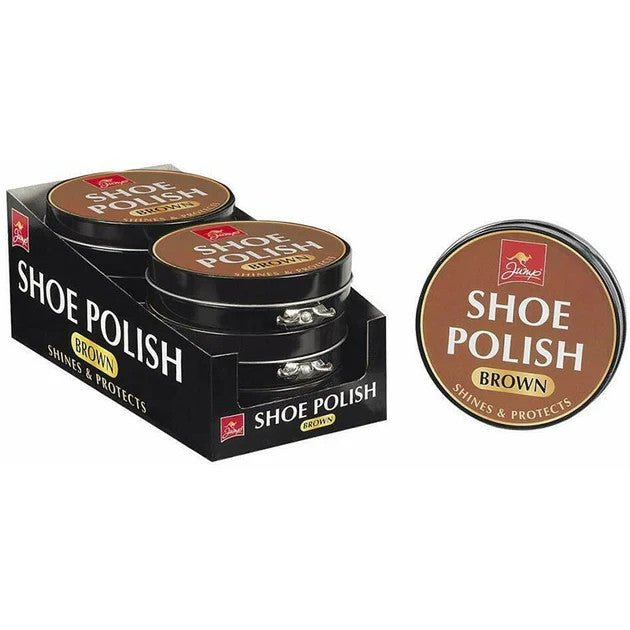 Black and Brown Shoe Polish Large 80g Tin Set Jump Shine Clean and Protect