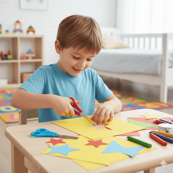 2 x CHILDRENS SAFETY SCISSORS METAL Kids Child School Blade 5" Blue & Red