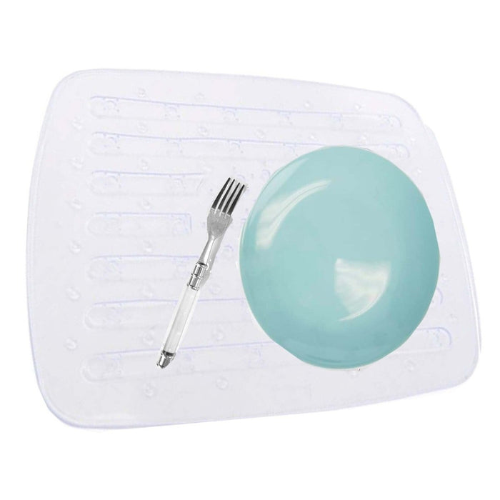 Kitchen Sink Mat Dish Drainer Cup Glass Scratch Protector Anti Slip PVC Clear