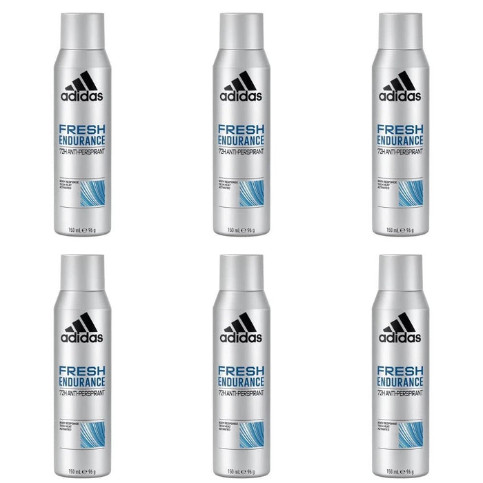 Adidas Fresh Endurance Antiperspirant Deodorant Spray 150ml - Pack of 6