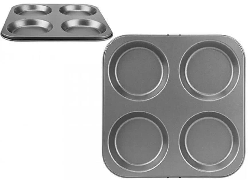 2x 4 Cup Yorkshire Pudding Muffin Tray Non Stick Pan Tin Tart Dessert Bun Tray