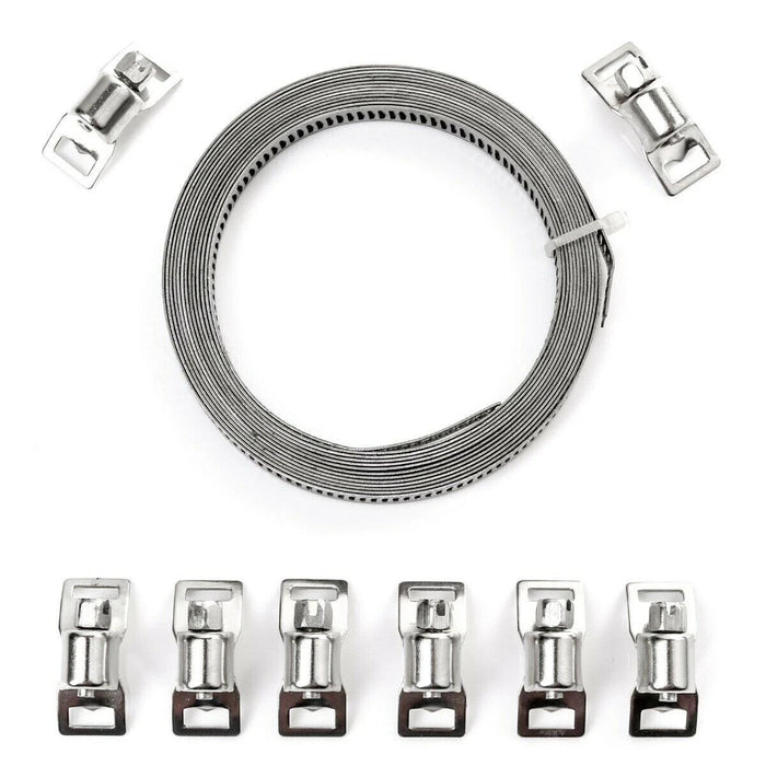 9pc Driver Jubilee Clip Set Assorted Stainless Steel Hose Clamp Kit Size 8mm-3M