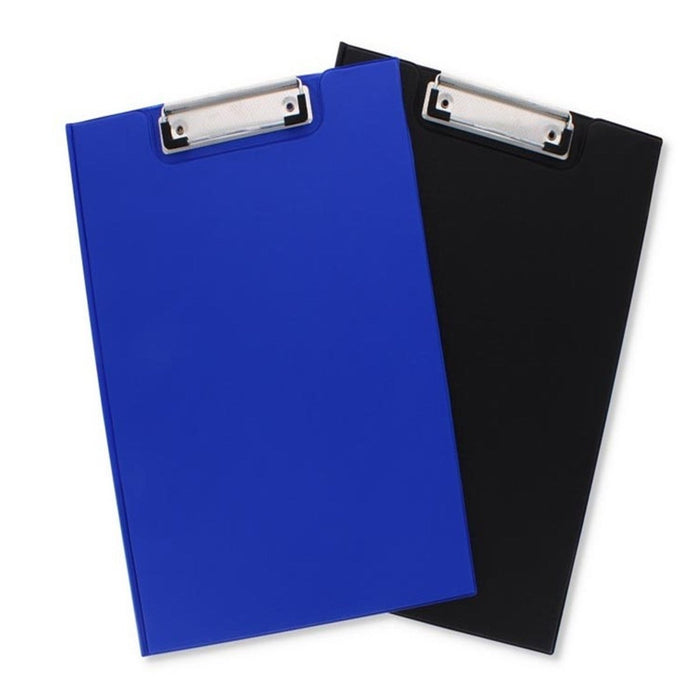 A4 Clipboard Fold Over Cover File Holder Folder Office Clip Board Black/Blue UK