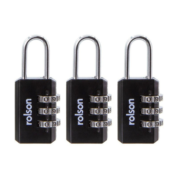 R0LS0N Travel Padlock 3 Combination Digit Keyless Resettable 20mm