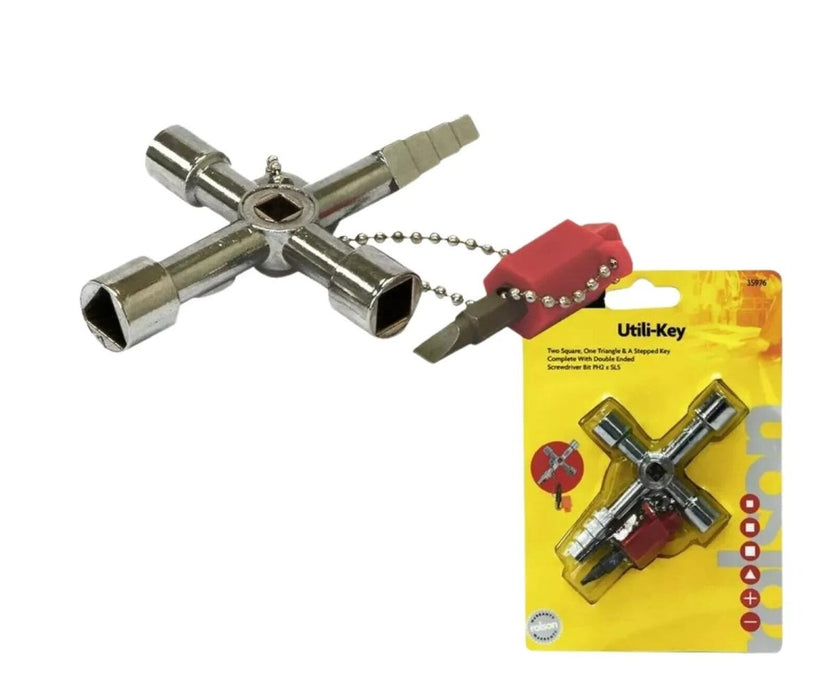 4 Way Key Gas Plumbing Radiator Quality Solid Bleed Utility DIY Multi Purpose