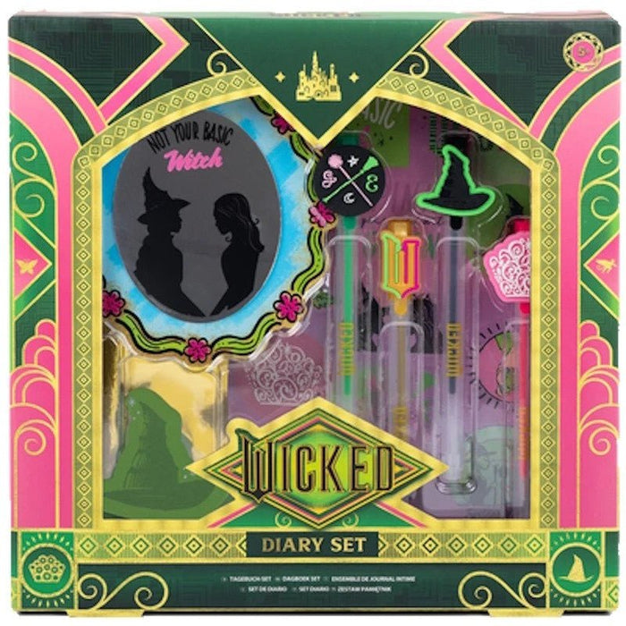 Wicked: For Good Diary Set Girls Notebook Pens Stickers Stationery Xmas Gift Set