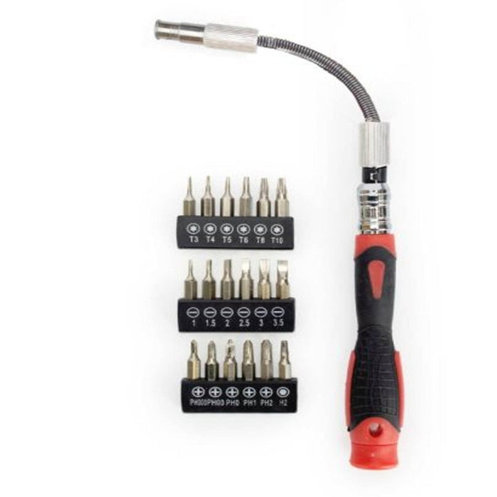 18pcs Flexible Shaft Screwdriver And Flat Star/Cross Bits Set Carbon Steel