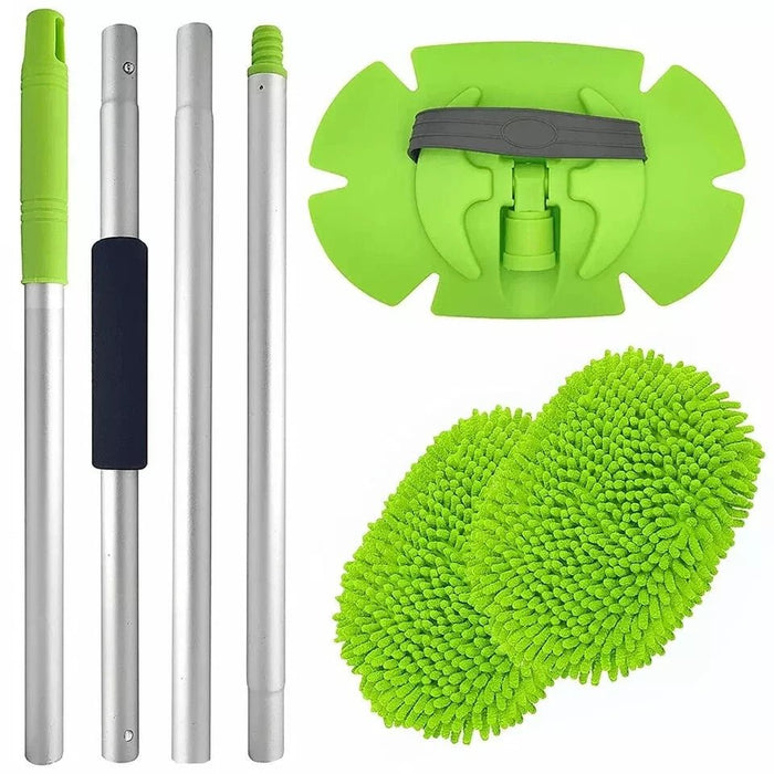 2 in 1 Telescopic Cleaning Car Van Extending Mop and Mitt Pole Wash Brush