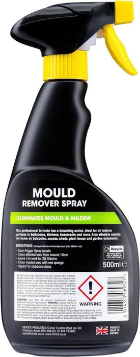 BLACK MOULD MILDEW SPRAY REMOVER READY TO USE FOR WALLS 500ML KILROCK NEW