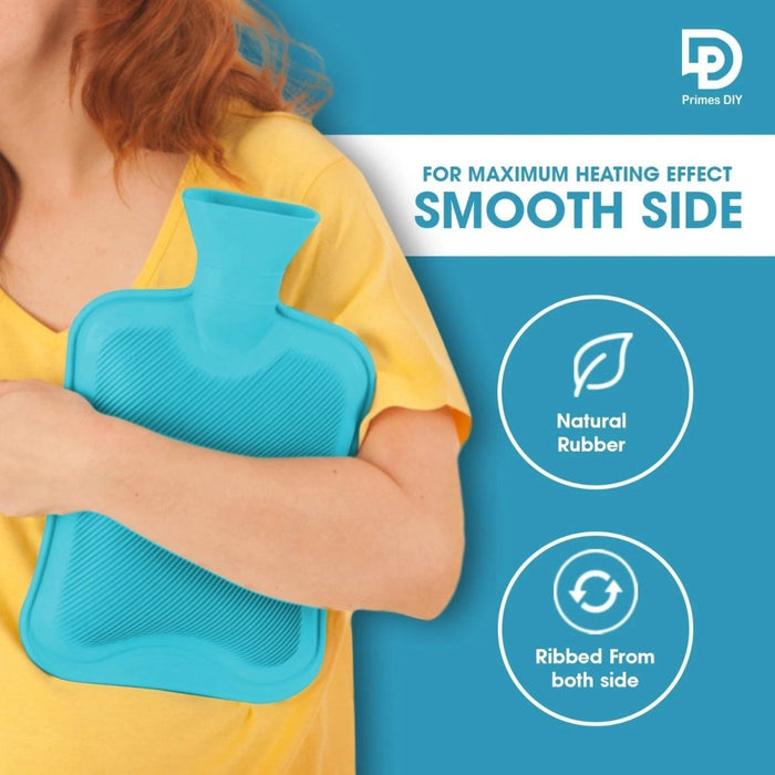 Rubber Hot Water Bottle Winter Warm Heat Aching Warmer Pain Relief 500ml