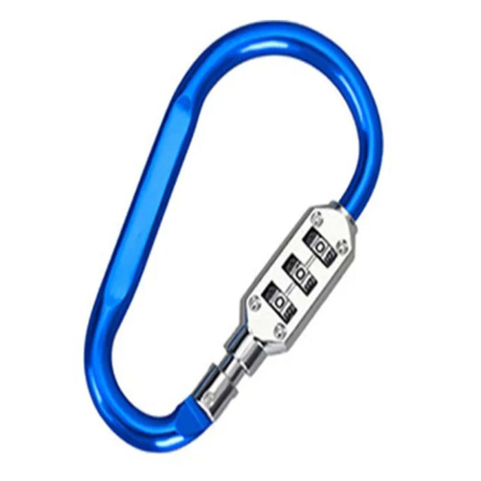 3 Digit Carabiner Security Combination Lock Padlock Luggage Bag Clip Hook D Ring