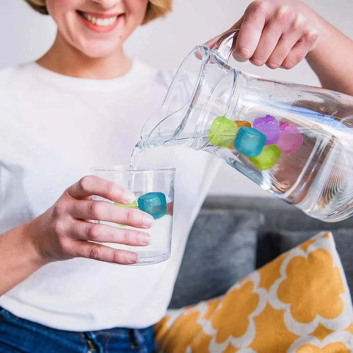 20/40/60 Reusable Ice Cubes Coloured Cold Drinks Freezer Blocks Pitcher Cooler