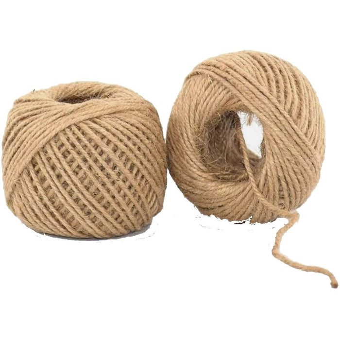 150M Jute Twine String Thread Thick Ribbon Craft Gift Warp Brown Shabby Natural