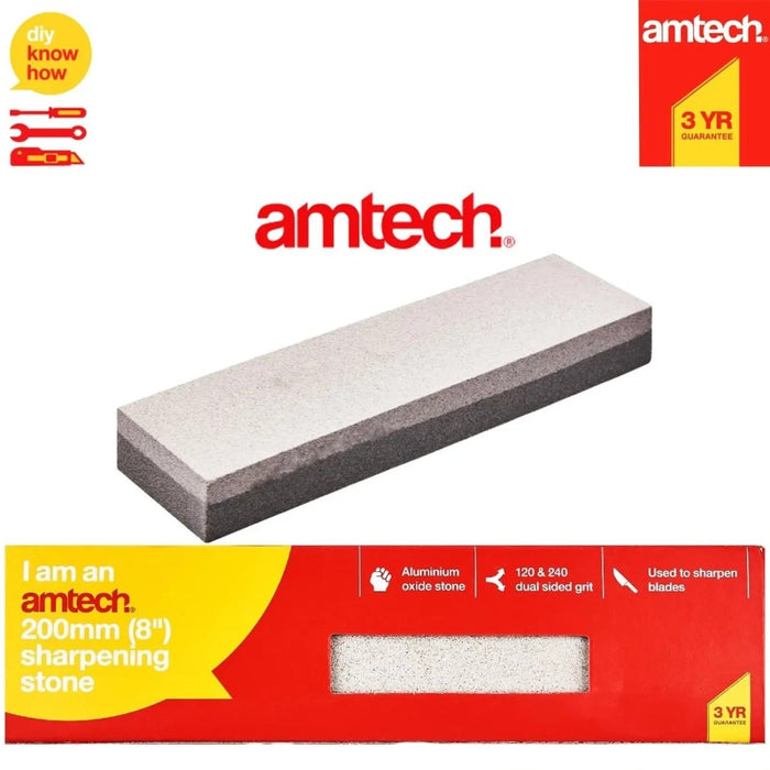 8" AMTECH Combination Sharpening Stone Whetstone Knife Chisel Tools Wet Oilstone