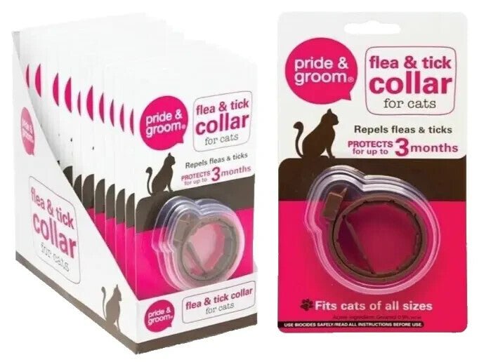 2 x Cat Flea & Tick Collar Flee  3 Months Protection Stretch Fits All Size Cats