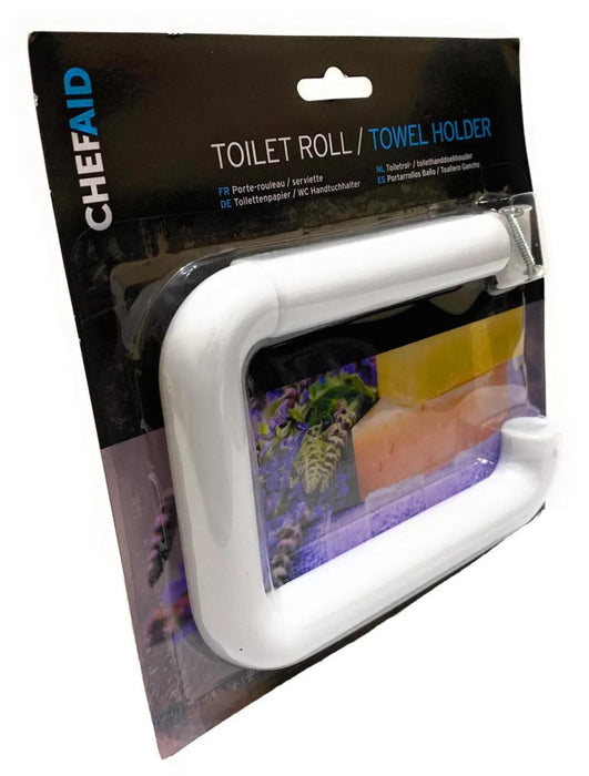Chef Aid Toilet Tissue Holder Towel Rack - White Plastic
